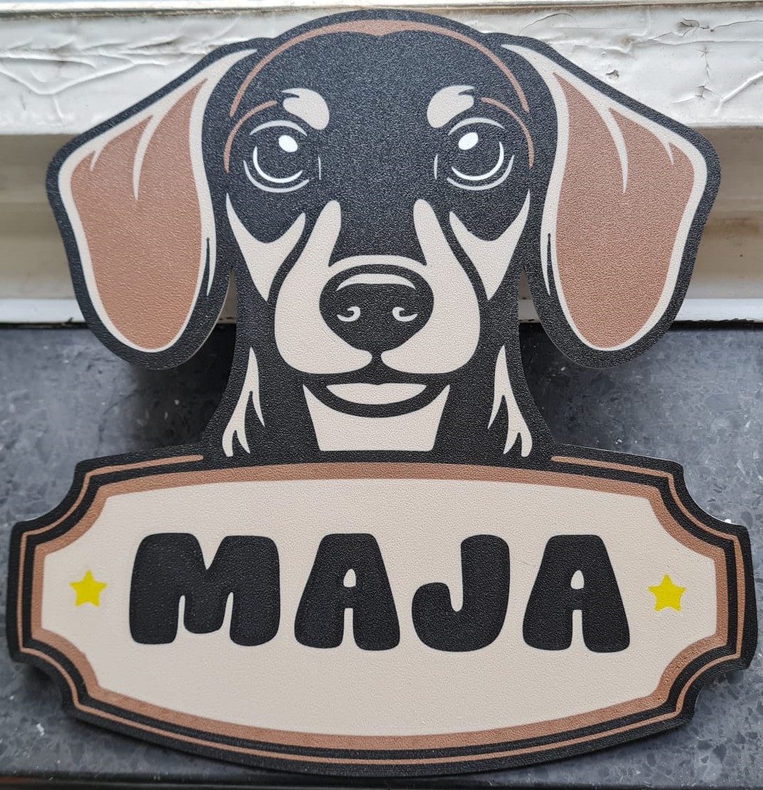 Dackel Türschild personalisiert